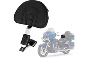 ‎PSLER PSLER Plugin Fahrer Rückenlehne Für Touring Modelle 1997-2022, Verstellbares Fahrer-Rückenlehnen Polster Sissy Bar Mit Einer Geschlitzten Basis(Chome)