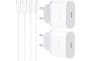 4-Pack 20W Rapido Cargador for iPhone 14 13 12 11 Pro MAX Plus Mini SE XS XR X 8 7 6, iPad, 1M Cable y Enchufe para USB C Rápida Charger Carga 3FT Cabezal Pared Corriente Nisiyama
