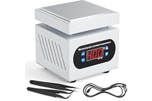 KIDKEN PCB Heizstation, 350W Elektrische Heizplatte Lötstation 100x100 MM, 0-400℃, Vorheizen Station, LED Mikrocomputer Elektrische Vorwärmung Rework Heater Lab für Reparatur von Handy-Displays & Komponenten