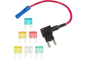 SWITCH ELECTRONICS Mini porte-fusible à lame Piggyback Add-A-Circuit avec 6 fusibles 12 V 15 A pour voiture