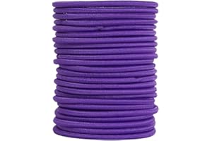 WONDERCAT LONDON 12 PCS Elastic Hair Bands, 3mm Elastic Hair Ties Ponytail Holders, Bulk Hair Ties No Metal Gentle Elastics for Women Men Girls Kids (Purple)