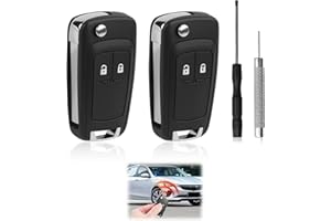 KEYQUEEN 2 Piezas Carcasa de Llaves remota de Coche Mando 2 Botones Repuesto para Compatible con Opel Astra J Insignia Zafira Mokka Adam Orlando Aveo Cruze Captiva Spark Matiz