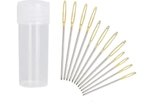 NITAIUN 60 Pcs Cross Stitch Large Eye Blunt Needles - Embroidery & Hand Sewing - Stainless Steel - 3 Sizes (1.57''/1.46''/1.34'')