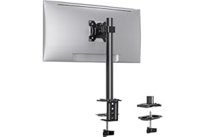 ErGear Soporte Monitor para Pantallas de 13-32 Pulgadas, Brazo Monitor Ajustable en Altura con 42 cm, 2 Opciones de Montaje, Vesa 75/100 mm, Capacidad de Carga Aumentada de 8 Kg