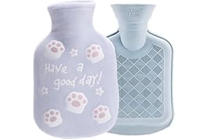 WILSONZIN Wärmflasche mit Bezug, 350ml Wärmeflasche, Gummi-Mini-Wassersack sichere, haltbare Komfort Wärmflasche Schnelle Schmerzlinderung für Erwachsene Babys und Kinder Bettflasche