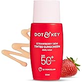 Dot & Key Strawberry Dew Tinted Sunscreen SPF 50+ Pa++++ - 01 Porcelain In- Vivo Tested | Protection Against UVA & UVB | Broa