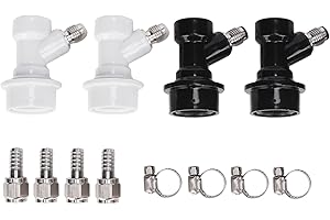Hominas Connettore per Fusti Di Birra, Kit Adattatore Di Scollegamento Da 4 Pezzi Ball Lock Filettato Raccordi Con L'adattatore Morsetto per Vinificazione E Birra Fatta in Casa
