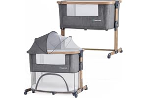 bebe2luxe Leo 3 en 1 – Cuna colecho Regulable en Altura, Cama de bebé Segura y Parque Infantil Modular, Desde Nacimiento hasta 36 Meses – Gris