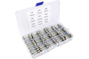 Gebildet Assorties Kit de 126 Pcs Fusible Verre, Coup Rapide Voiture Fusibles en Verre (AMP 1A 2A 3A 5A 6A 10A 15A 20A 25A)