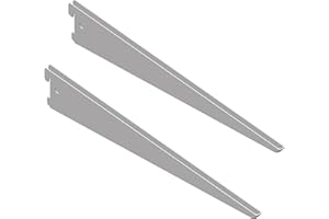 DIY Element System U-TRÄGER - Sicherheitsträger verbaubar mit zweireihiger Wandschiene - 370 mm, Stahl, Weiß, 2 Stk.