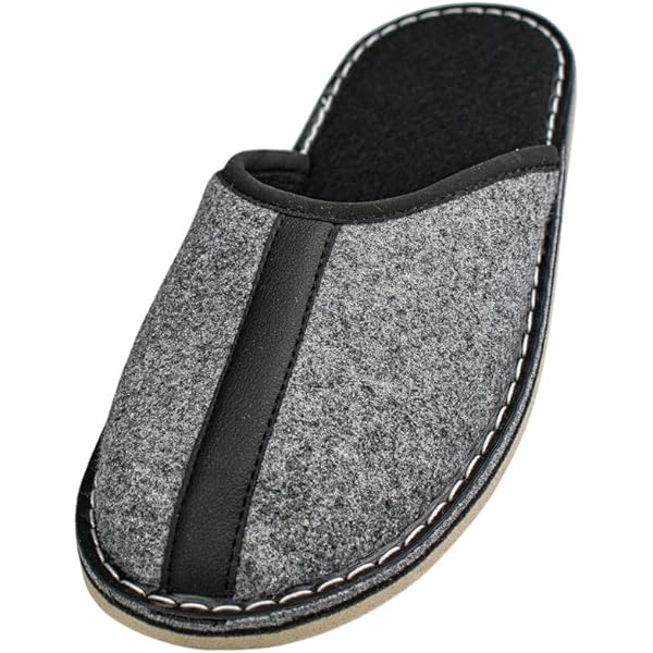 Pantoffelmann huispantoffels met vilten zool I Comfortabele vilten