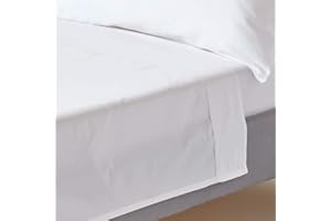 HOMESCAPES Bio-Bettlaken weiß 230x255 cm, Satin-Betttuch ohne Gummizug, Haustuch aus 100% Bio-Baumwolle
