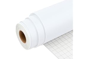 IModeur Vinylfolie Plotter Weiß Matt, 30,5 cm x 7,62 m Plotterfolie selbstklebend Weiß, Plotterfolie Vinyl Weiss Für Silhouette Cameo, die meisten Schneidemaschine