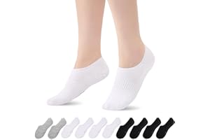 Niorasen Skarpetki Sportowe Skarpety Damskie i Męskie, 10 Par Niewidocznych Skarpet z Antypoślizgowym Paskiem Silikonowym, Unisex Niewidoczne 35-38 39-42 43-46