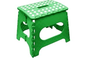 ADMOS Super Strong Folding Steps Stool - 11" Sturdy Enough to Hold 300 Lb - Lightweight Foldable Step up Stool for Adults and Kids Opens with one Flip for Kitchen, Living Room, Bathroom etc.(Green)