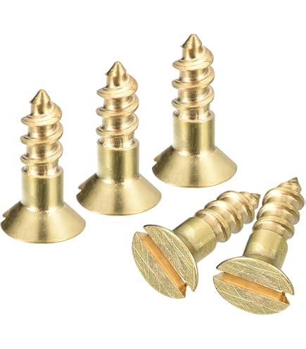 Lot De 100 Vis Bois Laiton Autotaraudeuses M2.5 X 25mm - Tête Fendue Plate - Marque Uxcell, Neuf (fabriqué En Chine)