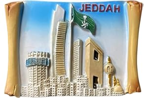 MOIILVCLA Jeddah Arabia Saudyjska magnes na lodówkę 3D pamiątka podróżna dekoracja na lodówkę naklejka magnetyczna kolekcja rękodzieła