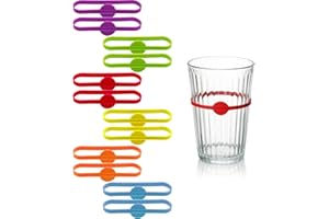 YYST Glasmarkierer Silikon Glas Markierung Trinkgläser Wiederverwendbare für Weinglas Flasche Cup Trinkglas Cocktail Bar Party