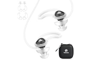 NAIICUTE Bouchons d'oreilles de natation avec cordon pour adultes et jeunes à partir de 12 ans - Bloque l'eau et le son - Bouchons d'oreilles réutilisables en silicone pour le surf, la plongée, la douche, les