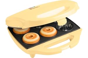 ‎BESTRON Bestron Gugelhupf Maker, Waffeleisen für 6 Gugelhupf, Sweet Dreams, Antihaftbeschichtung, 900 Watt, Farbe: Gelb