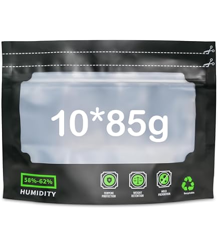 EPicsoa 10er Set Aufbewahrungsbeutel (30x20 Cm) + 3x 8g Feuchtigkeitskontrolle 58-62% RH – Luftdicht, Geruchsdicht, UV-Schutz, Für Tabak & Lebensmittel