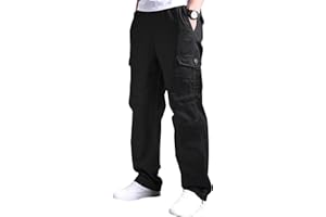 YAOBAOLE Pantalons Cargo Homme Taille Elastique Pantalon de Travail Décontracté avec Multi Poches Extérieur Militaire Chasse