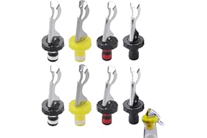 ARROMI 8 Pièces Bouchon Bouteille Vin, Bouchon Bouteille, Bouchon Vin, Universels Bouchon De Vin Réutilisable Pour Vin, Champagne, Bière, Boissons (Jaune & Blanc 2, Noir & Blanc 2, Rouge & Noir 2, Noir 2)