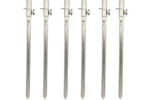 BZS Bâton de Banque en Acier Inoxydable 15-23cm, 30-50cm Banksticks Bankstick Rest Fishing (6pcs 30-50cm)