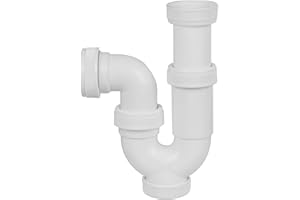 MIRTAK Aqualy® - Sifón curvado para lavabo y cocina, sin válvula