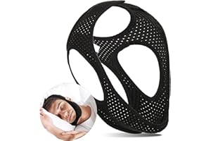 JUNUNDJING Schnarchstopper Anti Schnarchen Kinnriemen, Anti Snoring Chin Strap, Schnarchlösung, Hilft Gegen Schnarchen Schnarchgerät Zur Schnarchreduzierung, Einstellbare Atmungsaktive Kopfband Für Männer Frauen