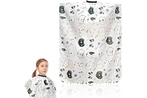 UEAVOID Professioneller Kinder Friseurumhang - Verstellbarer Haarschneideumhang mit Nackenstaubbürste für Erwachsene, Friseursalon Zubehör