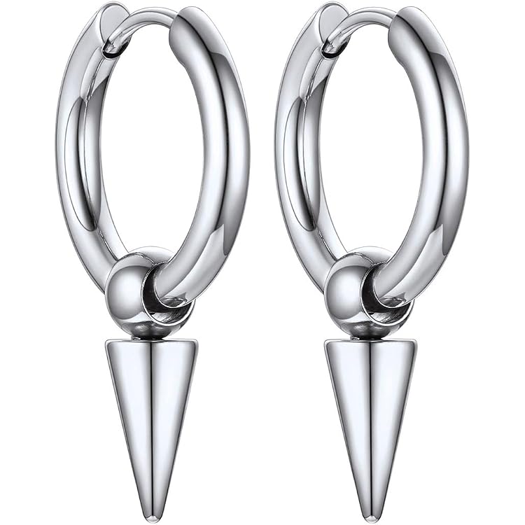 Boucle D'oreilles Anneaux Carrés Style Trombone En Acier Inoxydable Pour Femme - Bijouterie Langlois