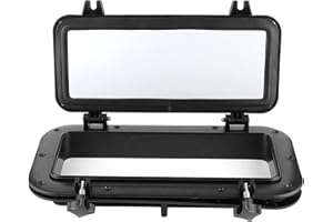 YUECOOM 4mm Boat Yacht Rectangle Opening Portlight Porthole 400x200mm Temper Glass Opening Portlight for Boat Yacht