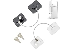 Cimown Zamek do lodówki – bezpieczny zamek lodówki – samoprzylepny zamek zamrażarki – zamki do drzwi lodówki – zamki do drzwi lodówki z kluczami, odpowiednie do lodówek, szafek, okien