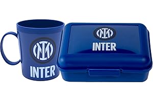 MONDO DEL GADGET Porta Merenda Inter 2023, Tazza Uomo e Bambino Set Zaino Gadget Store Ufficiale - Box Lunch Portamerenda e Pranzo – ottima Idea Regalo Compleanno o per la Scuola - in Plastica, Pvc Free