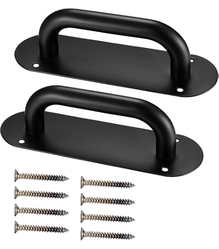 NUZAMAS Set Di 2 Maniglie Per Porte Scorrevoli In Alluminio – Push Pull, 20x4 Cm, Colore Argento, Per Porte Tagliafuoco E Armadi