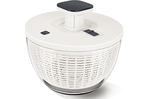 AMBITELLIGENCE Large Salad Spinner with Washer, Manual Lettuce Spinner Pump Fruit Dryer Spinner for Vegetable and Fruit with Bowl and Colander Multi-Use Vegetable Spinner for Home Kitchen Washing & Drying (6 Qt)