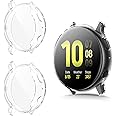 CAVN Hülle Kompatibel mit Samsung Galaxy Watch Active 2 44mm Schutzhülle Schutzfolie [2-Stück], Flexibles TPU Vollschutz Disp