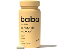 Baba Nutrition Complément Alimentaire pour la Beauté et la Régénération de la Peau|Complexe de plantes, vitamines et minéraux|Sélénium,Collagène,Zinc|60 Gélules