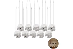 BLOOMIQUE 10PCS MR16 GU5.3 Lamp Holder, MR11 G4 Lamp Holder Sockets Led Bulb Base Ceramic Body Lamp Bi-Pin Base Wire Connector Socket Adapter with 90MM Lead for Halogen LED Lamps Lights and Ceiling Lighting