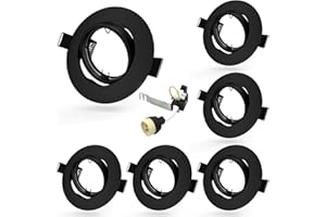 Allesgute 6X LED Downlights for Ceiling Modern GU10 Spotlight Fittings Round Matte Black 30° Adjustable Downlight Spot Lights Frame with GU10 Lamp Holder 240V