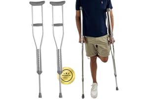 OrtoPrime Stampelle Ascellari x2 – Stampelle Ortopediche Regolabili Adulti in Alluminio Leggero – Stampella Pieghevole Uomo Donna – Bastoni Canadesi Confortevoli per la Deambulazione