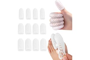 May Huang 12 Piezas Protector De Dedo Del Pie De Gel-Universal para Dedos y Dedos de los Pies,Protector Dedos Pie Transpirable, Para Ampollas, Callos, Alivio Del Dolor De Fricción y Mucho Más.