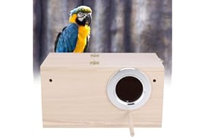 Pssopp Vogelnest aus Holz für Wellensittiche, Wellensittiche, Papageien, Vögel, Kleintiere, Hamster, Rennmäuse, Nachbildung, Schlafen, 24,5 x 13 x 13 cm (#1)