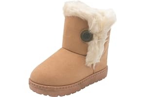 Fudaolee Kinder Winterstiefel Mädchen Warme Schneestiefel Jungen Plüsch Gefütterte Stiefeletten Baby Kleinkindschuhe Weichsohlen Schlupfstiefel