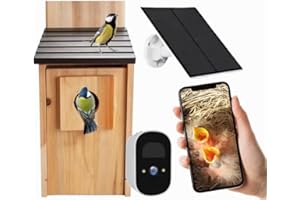 GENERIC Smart Bird Box with 5MP HD Camera – Solar-Powered Nesting Box with Motion Detection, Infrared Night Vision & App Live View – Wildlife Birdhouse Gift for Garden & Nature Lovers