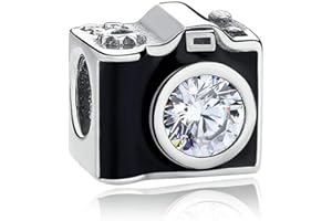 MEETCCY ZiNuo Zawieszka z koralików ze srebra wysokiej próby 925, zawieszka podróżna, niebieski i czarny szkliwo kryształ, zawieszki do aparatu Pandora, bransoletka i naszyjnik, kompatybilna z europejską bransoletką