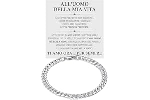 BRAMART Azienda Italiana Bracciale Uomo in Pelle Intrecciata con Acciaio Inox Lucidato di Altissima qualità Idea Regalo per lui Festa del Papà Natale Compleanno - Cofanetto con DEDICA incluso