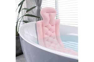 AOHUADA Ganzkörper Badematte Luxus Badematte mit Saugnäpfen Rutschfestes Badekissen Badewannenmatte mit Kissen für Home Spa und Whirlpool, Kinder Eltern Freunde (78 x 35 x 40 cm) (rosa)