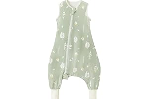 Nivolltha 1 TOG Premium Quality Sleeping Bag with Feet, 100% Cotton, All-Year Super Soft Sleeping Bag with Legs, Leaves, Size M